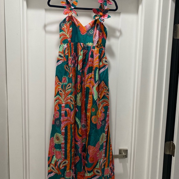 NWT Farm Rio x Anthropologie Pleated Palm Midi - Picture 8 of 8